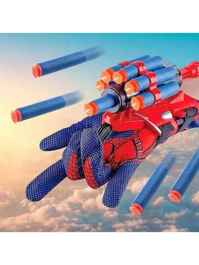 Christmas Decoration Glove Gun, Plastic Foam Bullets, Suction Cup Spider Ball Toy, Hero Vest, Interactive Toys For Kids, Children's Arm, Best Holiday Gift, Kids Computer Tools, Children's Toys, Kids Gifts, Children's Games, Boys Games