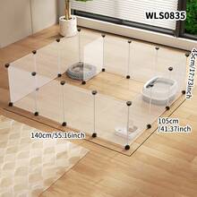 Valla transparente para mascotas, valla interior entrelazable para gatos/perros, barrera para mascotas pequeñas de libre combinación - Multicolor - Ver 5