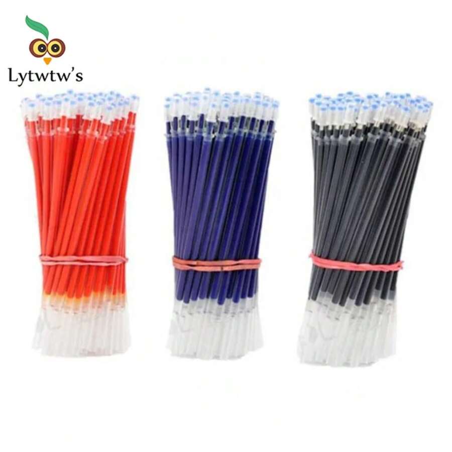 0,5mm 20 unids/set recambio de pluma de Gel varillas de firma de oficina tinta roja azul negra papelería para oficina escuela suministros de escritura manijas aguja 6DLH - Tinta negra - Ver 1