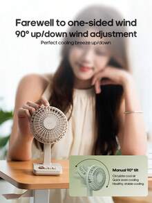 kinscoter 1 pieza Ventilador eléctrico de escritorio mini retro recargable de 2000mAh, acondicionador de aire ventilador de enfriamiento, adecuado para oficina, dormitorio, hotel - Ventilador de Mesa - Ver 5