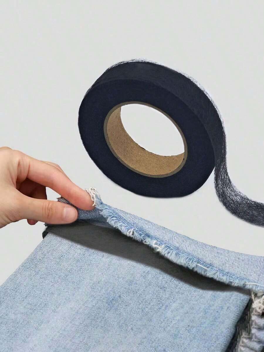 1pc Double-Sided Iron-On Hemming Tape, Strong Adhesive Heat Bonding Tape, Iron-On Fusible Web For Clothing Alterations, Pants, Jeans, Skirts - 白色,寬1.5公分/長25米 - 查看 1