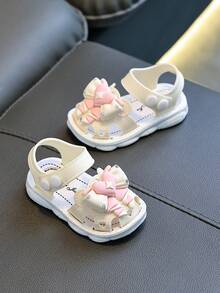 2026 Toddler Girls' Breathable Sandals 0-4 Years, Soft Bottom Infant Walking Shoes With Bow, Summer Indoor Baby Sandals - Beige - View 6