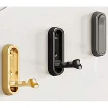 1个折叠式隐藏式壁钩，适用于挂浴袍、毛巾和外套 - 哑光黑不锈钢材质，节省空间，不锈钢衣架，适用于家居、厨房和浴室收纳，多用途壁挂式设计，安装简便，隐藏式安装，无需螺丝，防锈合金材质，边缘光滑，保持空间整洁，适合小型公寓、宿舍和现代住宅，提升衣柜和墙面装饰效果，是毛巾架、浴袍夹和衣架的理想之选。 - 查看 2