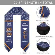 1PC Custom Graduation Sash Class Of 2026 - Personalized Name Graduation Graduation 2026 Gift - Personalized Graduation Sash With Text - Graduation Ceremony Gifts For Unisex Adults 72" Long - 設計11 - 查看 4