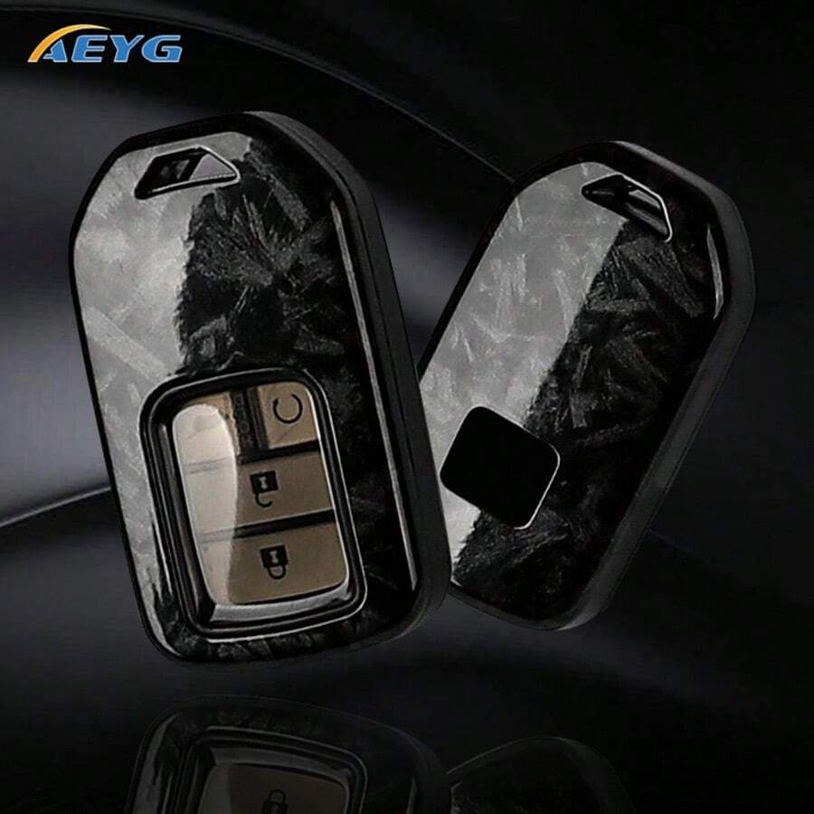 Casing Pelindung Kunci Mobil ABS Gaya Serat Karbon untuk CRV CR-V, Civic, Accord, HR-V HRV, City, Odyssey, XR-V, Aksesoris Casing Kontrol Jarak Jauh Tanpa Kunci - Honda A - View 1