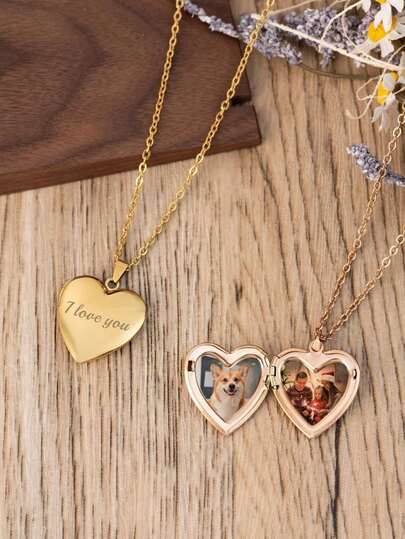 Collar con dije de corazón personalizado con foto, collar de dije vintage personalizado, regalo para hermanos, mejor amigo, regalo personalizado para ella, regalo de Navidad