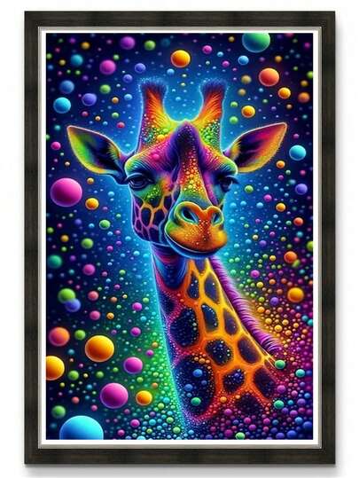 5D DIY钻石画套装，可爱动物主题，圆形钻石刺绣艺术，全钻画布工艺品，墙面装饰节日礼物