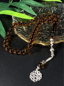 1条斋月33珠黑色线单流苏手工斋月祈祷念珠手链 - 彩色 - 查看 3