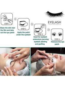 [100% Silk] 50/30 Pairs Eyelash Extension Patches, Non-Woven Fabric Eye Beauty Makeup Eye Mask Stickers - Silver - View 8