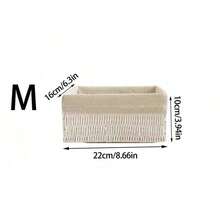 手工编织藤编收纳篮，适用于浴室、卧室、客厅、办公室，可作装饰收纳篮，亦可作为万圣节和圣诞节礼物。 - 白色 - 查看 8