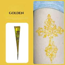 海娜纹身膏，棕黑色临时海娜纹身膏，半永久海娜纹身膏，防水身体海娜纹身膏 - 彩色 - 查看 21