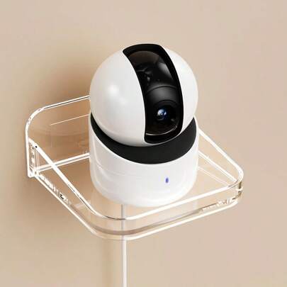 1个亚克力壁挂支架，无需钻孔 | 客厅路由器和显示器收纳架