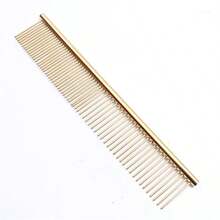 1 chiếc lược chải lông thú cưng bằng thép không gỉ mạ điện, dùng để gỡ rối và thắt nút cho chó, mèo và các vật nuôi lông dài khác, dụng cụ chải chuốt chuyên nghiệp. - Nhiều màu - Xem 10