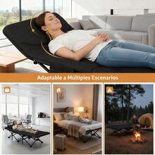 JM VAAL Cama plegable de algodón 180x65 cm portátil, estructura reforzada cómoda y ligera, fácil de guardar y transportar. Ideal para acampar, playa, visitas en casa y uso diario. Resistente y compacta. - Negro - Ver 7