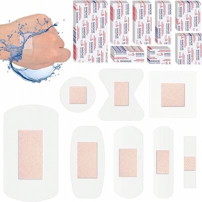 200/120/60/12 Set - Transparent Waterproof Bandages, Skin-Friendly Breathable, Ultra-Thin Delicate Soft PU Material