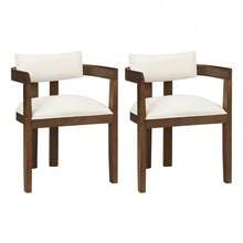 Dining Chairs - Walnut + Linen - View 8