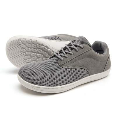 Minimalist Mesh & Suede Casual Sneakers - Unisex Lightweight Barefoot Shoes