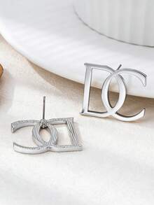 1 Pair Fashionable Geometric Versatile Earrings For Women - Silver - View 4