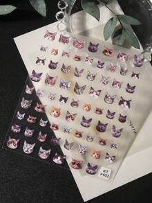 Beautizon Nailartlab 1pc Cute & Realistic Cat Nail Art Stickers, Waterproof Pet Pattern Nail Decals, Suitable For DIY Nails And Nail Salons - Multicolor - View 10