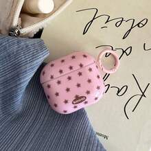 Dual-Tone Minimalist Retro Pink & Beige Star Hoop Earphone Case Compatible With AirPods Pro 2, Cute Apple 4 Minimalist Case Compatible With Airpods 3 New 1/2 Gen, Suitable For Women - Multicolor - View 16