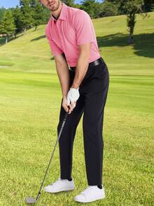 Cotrasen Men's Casual Short-Sleeved Polo Shirt Quick-Drying Breathable Golf Shirt Sports Outdoor T Shirt - 粉色 - 查看 4