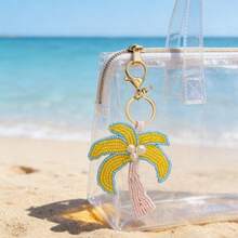 New Handmade Beaded Starfish & Coconut Tree Keychain Pendant, Bag Charm, Unisex, Durable - Perfect Gift For Travel And Daily Wear - Multicolor - View 4