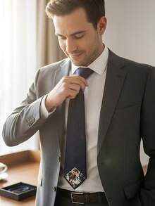 Customizable Photo Tie Clip, Permanent Or Removable Photo Sticker Suitable For Tie Or Suit Lapel, Bow Tie, Gift, Grandpa, Dad, Wedding - Multicolor - View 9