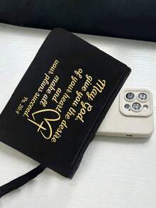 黑色亚麻手提袋套装，饰有鼓舞人心的金色字母印花，大容量带拉链袋，适合工作通勤、度假旅行，是基督徒的理想礼物，可折叠可重复使用，可作购物袋、化妆袋和小号亚麻化妆包，是送给母亲和姐妹的理想礼物。 - 彩色 - 查看 14