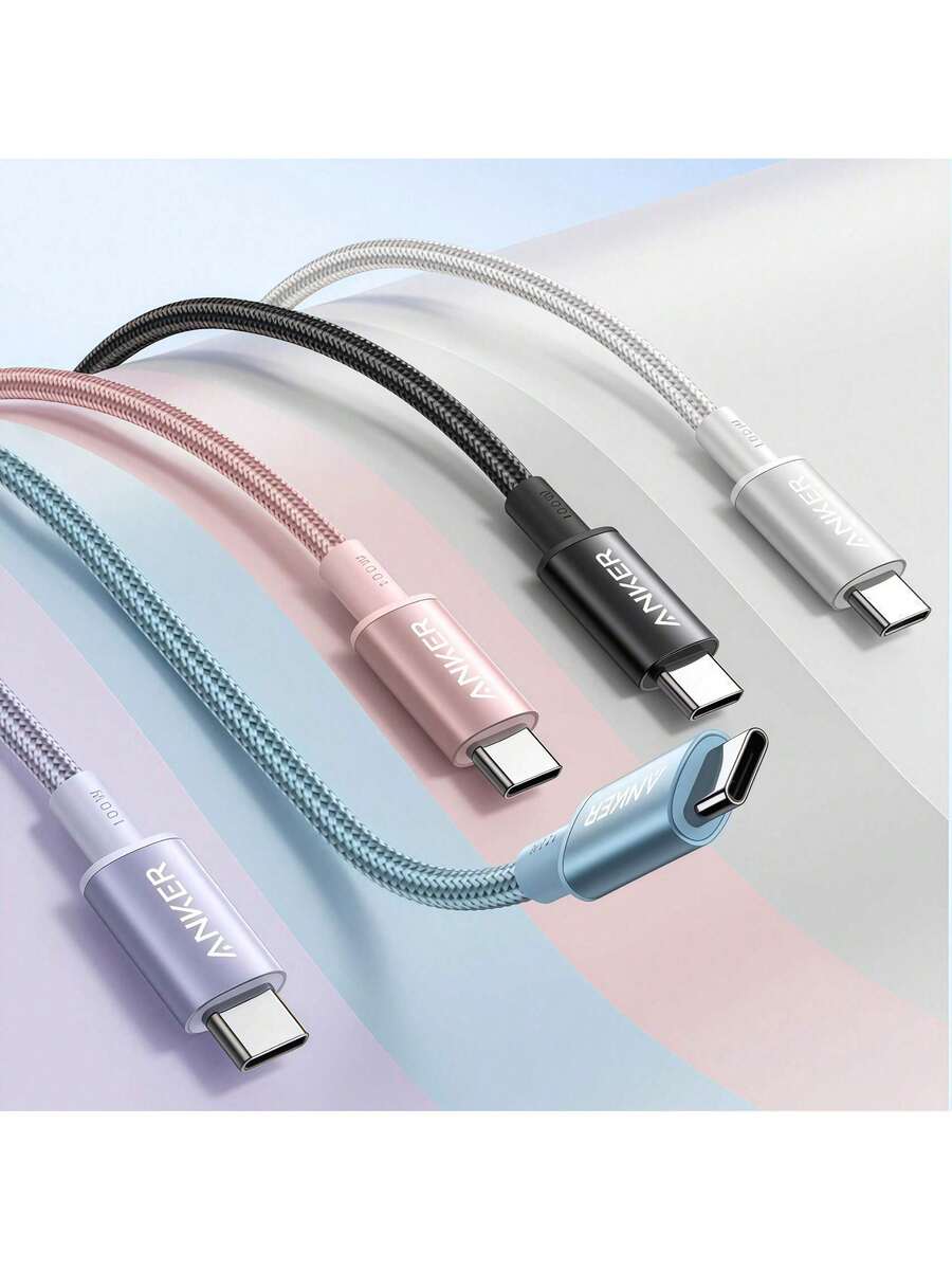 anker A875 Fast Charging Data Cable: Thickened To Prevent Breakage, Intelligently Matches Current To Prevent Damage To Devices, Portable And Easy To Store, Suitable For Bedroom And Office Use. - Multicolor - View 1