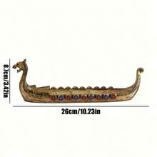 1 chiếc giá đỡ hương hình thuyền rồng phong cách Bắc Âu cổ điển, vật trang trí để bàn, trang trí tiền sảnh và phòng khách, quà tặng đốt hương sáng tạo, đồ trang trí nhà cửa độc đáo, món quà tuyệt vời. - B - Xem 4