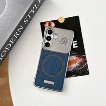 1 pièce Étui de téléphone magnétique de style minimaliste et populaire pour les affaires, convenant aux Galaxy S25 Ultra, Galaxy S24 Ultra, Galaxy S23 Ultra. Texture lisse, étui de couple, cadeau d'anniversaire, compatible avec les téléphones . Étui de protection pour téléphone avec texture magnétique Galaxy, matériau PC sans cadre. - Multicolore - Voir 63