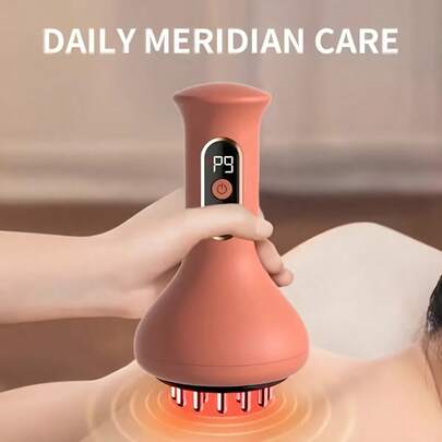 Portable Rechargeable Smart Massager With Vibration Massage Function, Upgraded To 18 Smooth Brush Heads For Full Body, With LED Display, Designed For Home Use, 1200mAh