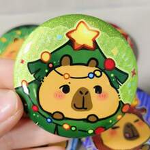 Carpe Diem 闪亮双闪 58mm 徽章，可爱卡通锡合金胸针，收藏礼品 - 彩色 - 查看 5