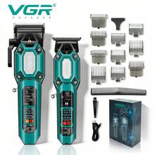 Conjunto de cortadora de pelo eléctrica profesional VGR con pantalla digital, carga rápida, larga duración de la batería, cortadora de pelo ajustable y transparente V-600 y 900 - Multicolor - Ver 12