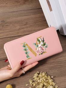 Fashion Women's Wallet, Simple And Portable Long Wallet, Vibrant Letter Printing Design, Lightweight And Durable, Suitable For Daily Use - Burgundy - View 56