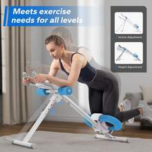 MERACH Ab Machine, Ab Workout Equipment, Adjustable Ab Trainer Machine For Abs Workout At Home Gym, Foldable, Knee Protection, Abdominal Trainer For Stomach Workout - White and Blue - View 4