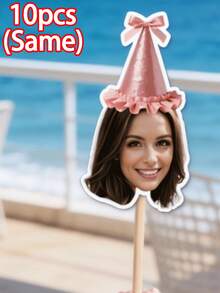 10/25/50/100/150pcs Personalized Face Shape Cupcake Toppers, Birthday Party Decorations, Custom Edible Cake Toppers - Multicolor - View 19