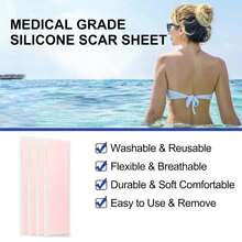 2pcs Silicone Scar Tape , Silicone Scar Sheets, Sheet For All Skin Types 0.39"X59.06" Inches Scar Gel Tape Roll, Reusable Silicone Scar Strip, Professional Use - View 5