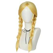 Blonde Double Braid Princess Wig, Heat Resistant Synthetic Hairpiece For Cosplay & Fairy Tale Party - Yellow - View 12