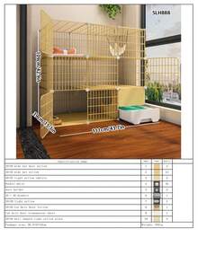 Multi-Layer Cat Villa With Built-In Litter Box, Modular Design Home Cat Cage With Drawer Litter Box - Multicolor - View 14