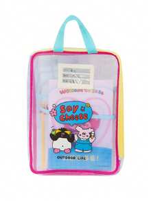 L-Shaped Zipper File Folder, Double-Layer Subject Classification File Bag, Transparent Zipper Storage Schoolbag - A5 - View 5