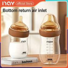 新生儿玻璃奶瓶，弧形瓶身设计防止胀气，5盎司/8盎司 - 彩色 - 查看 2