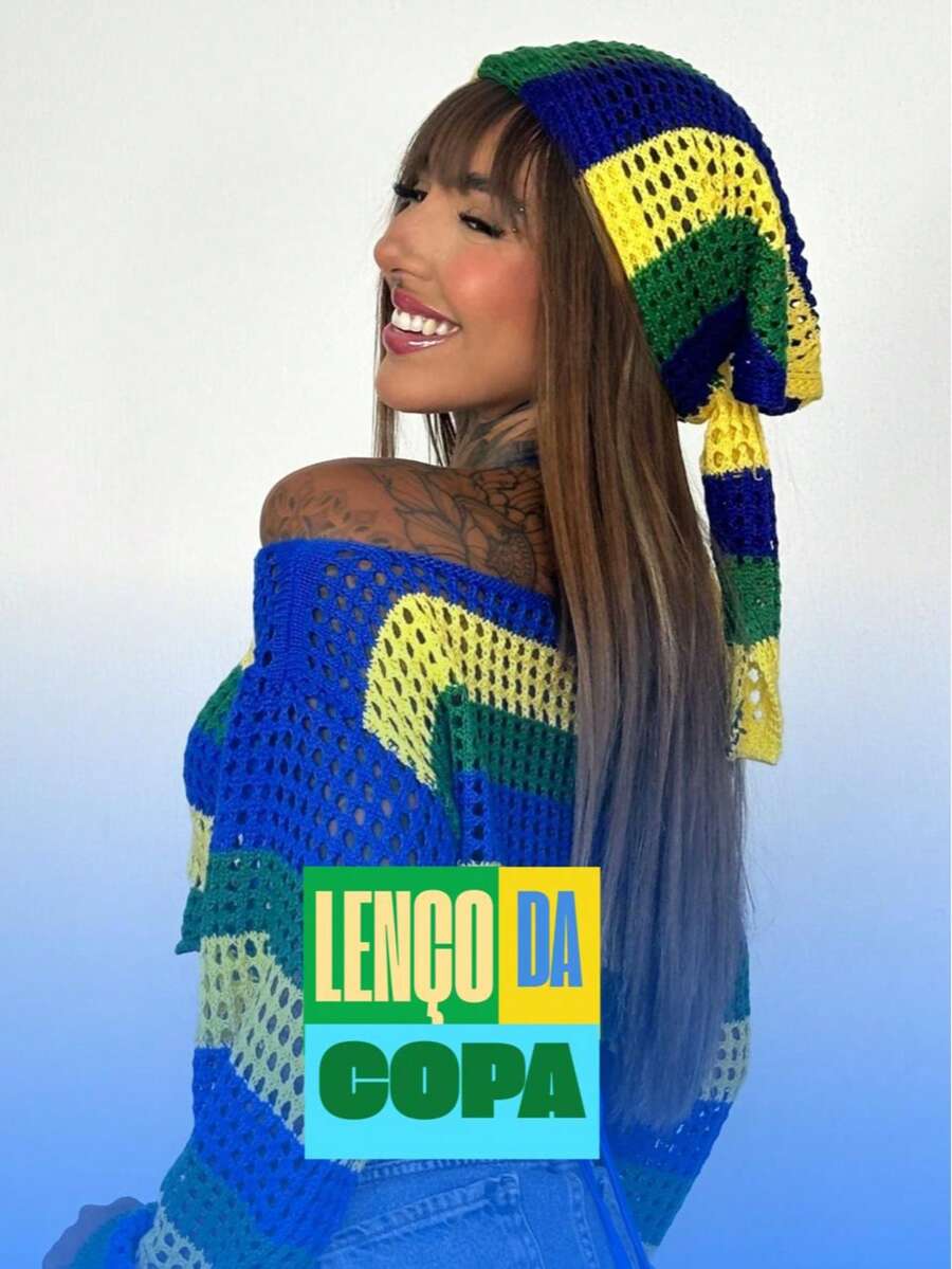 Brazil World Cup Knitted Bandana Scarf - Multipurpose - Blue - View 1