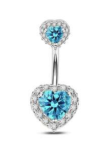 1 pieza Elegante y sexy joyería de piercing de acero de titanio para el ombligo, anillo para el ombligo dulce y fresco con forma de corazón y strass, joyería corporal para mujer - Multicolor - Ver 12