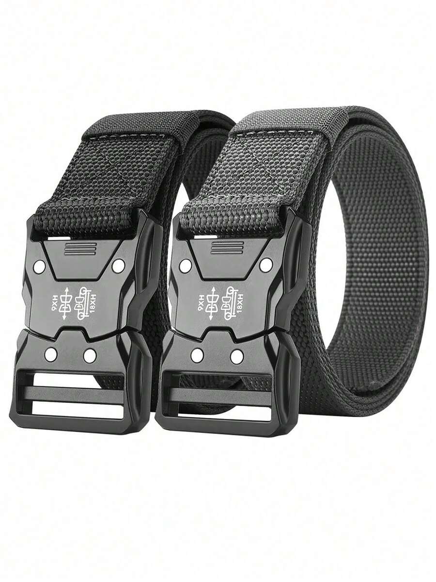 Versatile Men's Tactical Belts - Durable, Adjustable Quick Release Buckle Design-For Outdoor Sports Enthusiasts,Pair With Pants Jeans,For Men Women - Black - View 1