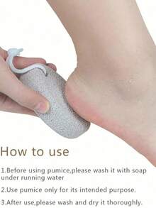 1pc/3pcs Natural Foot Pumice Stone For Feet,Lava Pedicure Tools Hard Skin Callus Remover For Feet And Hands - White&Red Foot Rub / Foot Washing Stone / Foot Grinding Stone - Multicolor - View 3