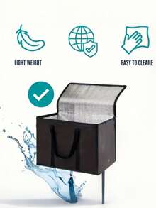 大号可重复使用保温购物袋 | 可重复使用、柔软的保冷袋、轻便、可折叠、纤维材质 - 彩色 - 查看 3