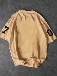 Tricou bărbătesc Brooklyn 07 cu imprimeu grafic - Croială casual lejeră, mânecă scurtă, guler rotund, design cu litere și cifre îndrăznețe, lavabil la mașină, stil streetwear, purtare zilnică confortabilă, asortare, stil streetstyle - Multicolor - Vizualizare 2