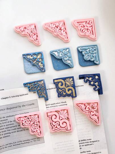 聚合物粘土切割工具和书签模具 | 耐用塑料切割模具，适用于珠宝制作和书签制作，配有粘土切割刀片 | 适用于手工吊坠、珠子和饰品 | 高精度、可重复使用，适合初学者和专家