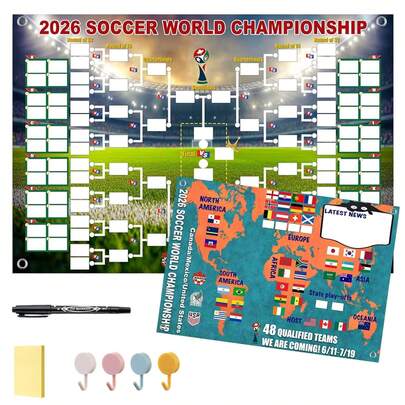 2026 World Cup Schedule Poster & 48-Team Collection Showcase Great Gifts For Soccer Fans